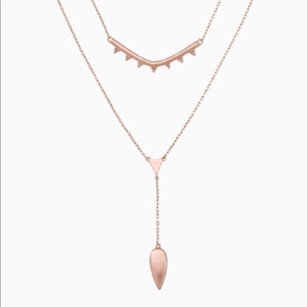 STELLA & DOT Tiered Rose Gold Lariat